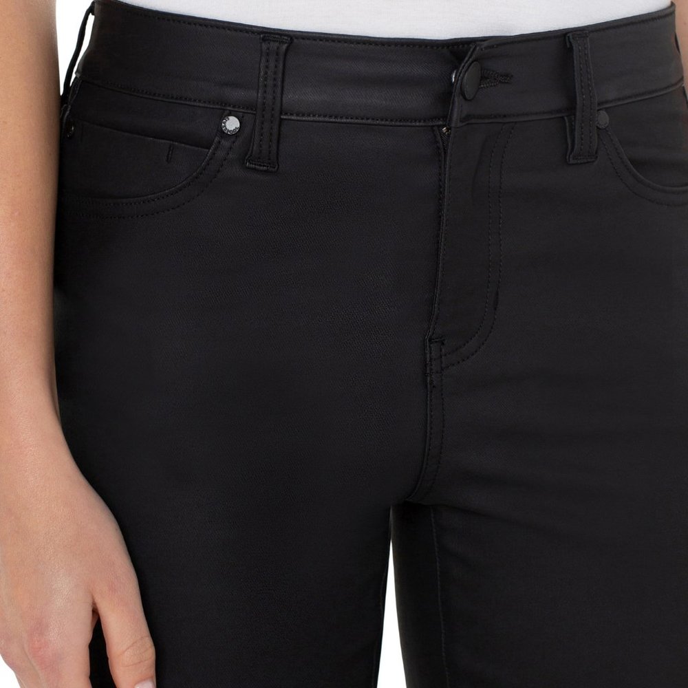 NWT Liverpool Hannah Coated Crop Flare Jeans In Black - Picture 7 of 7